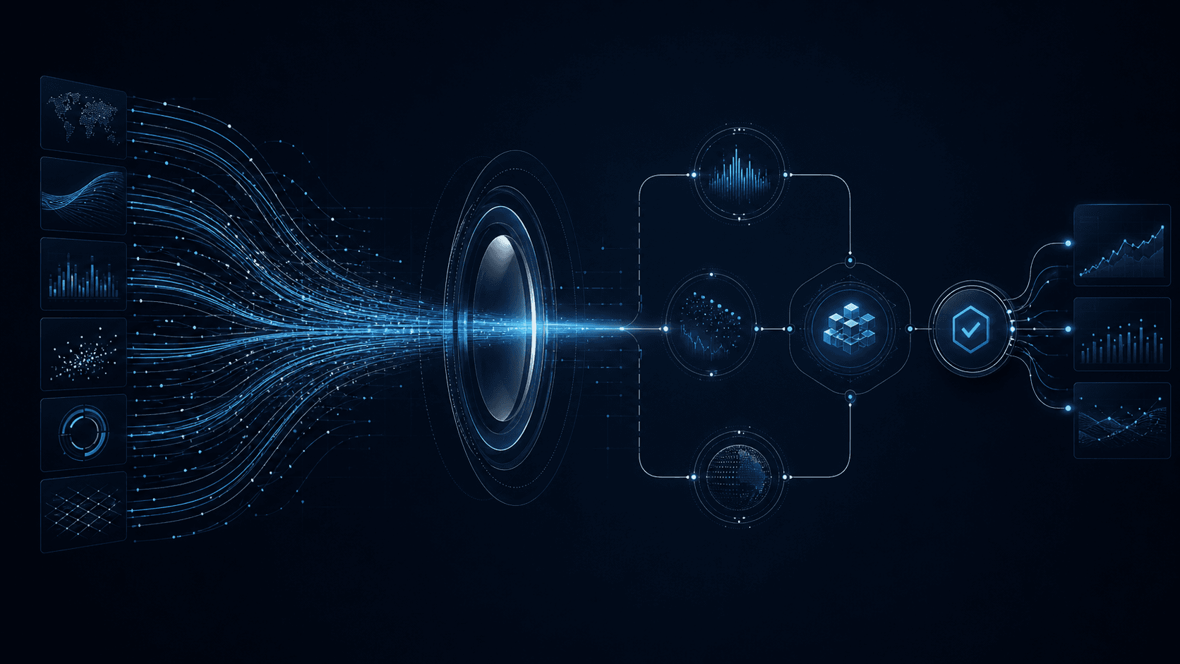 Conceptual flow from operational signals through analysis, recommendation, action, and monitored outcome.